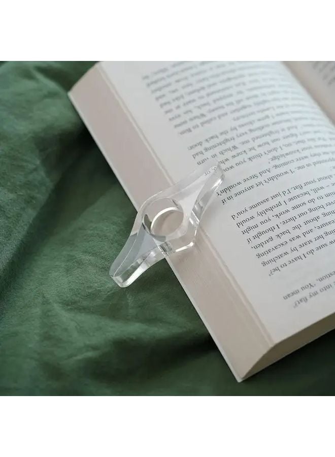 12pcs Transparent Acrylic Book Page Holder with Finger Ring for Paperback and Hardcover Books - Image 3